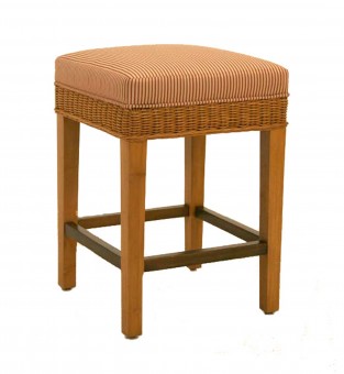 FB-5242-1 WOOD & WICKER STOOL