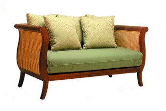 FB-1862 TEAKWOOD AND CANE SETTEE