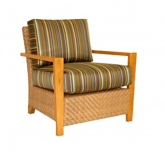 FB-5222 WOOD & RESIN CANE LOUNGE CHAIR