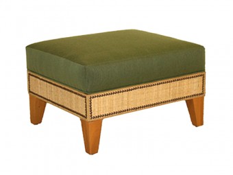 FB-5401- WOOD & CANE OTTOMAN.CLEAN