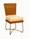 FB-5791 STAINLESS STEEL & WICKER SIDE CHAIR