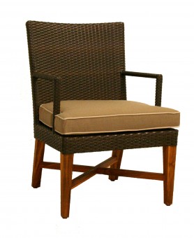FB-5826-1 ALUM, RESIN & TEAK ARM CHAIR