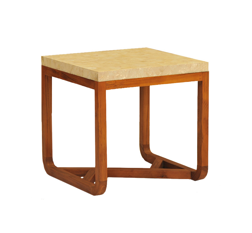 FB-6265-A TEAK HUMMER SHELL SIDE TABLE_CL