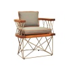 FB-5627 STEEL AND TEAKWOOD ARM CHAIR