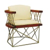 FB-5627 TEAK & STEEL ARM CHAIR